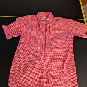 Lacoste Red Gingham Casual Button Down Shirt